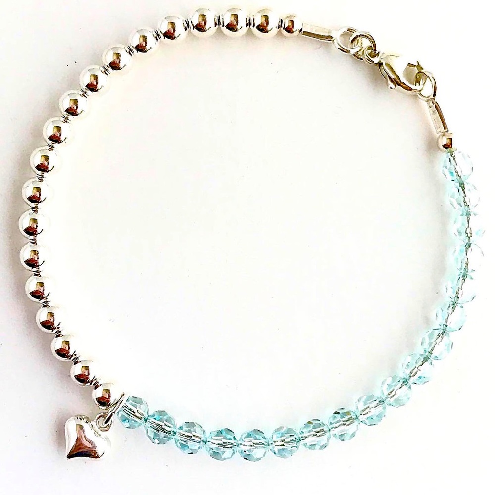 Dainty Swarovski + Sterling Silver Charm Bracelets